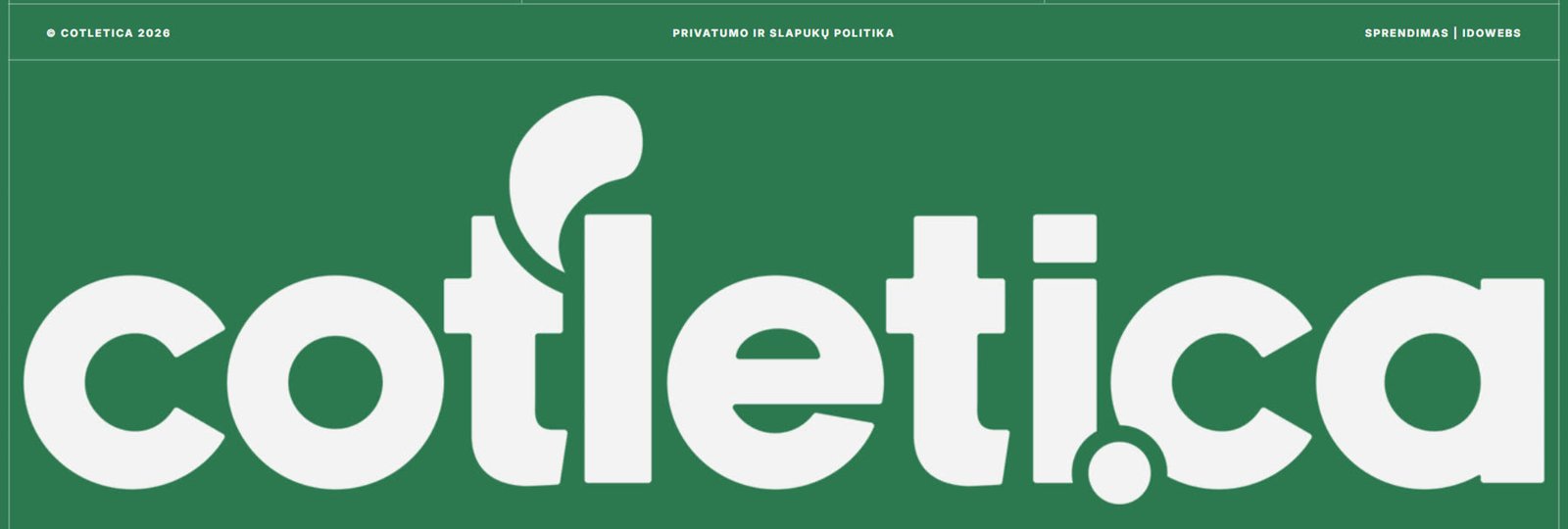 Stambus „cotletica“ logotipas svetainės pabaigoje