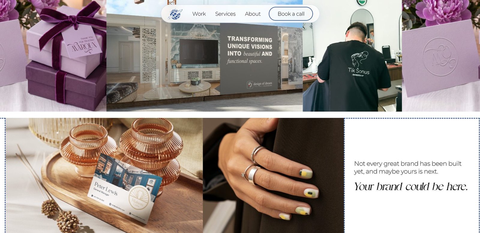 A strip of brand work with the “Your brand could be here” invitation