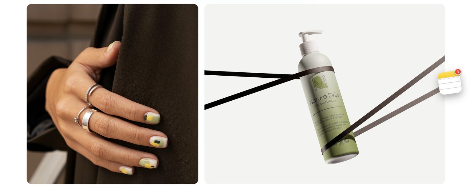 Visuals for the nail salon and the Nature Drip product